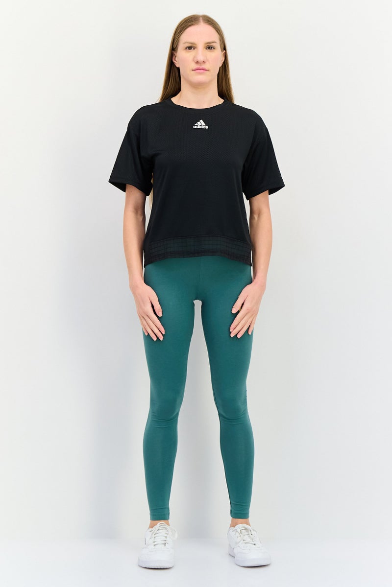 Adidas Women Sportswear Fit Short Sleeves Running T-Shirt, Black - Image 4